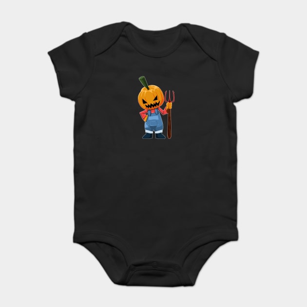 PUMPKIN FARMER Baby Bodysuit by droidmonkey